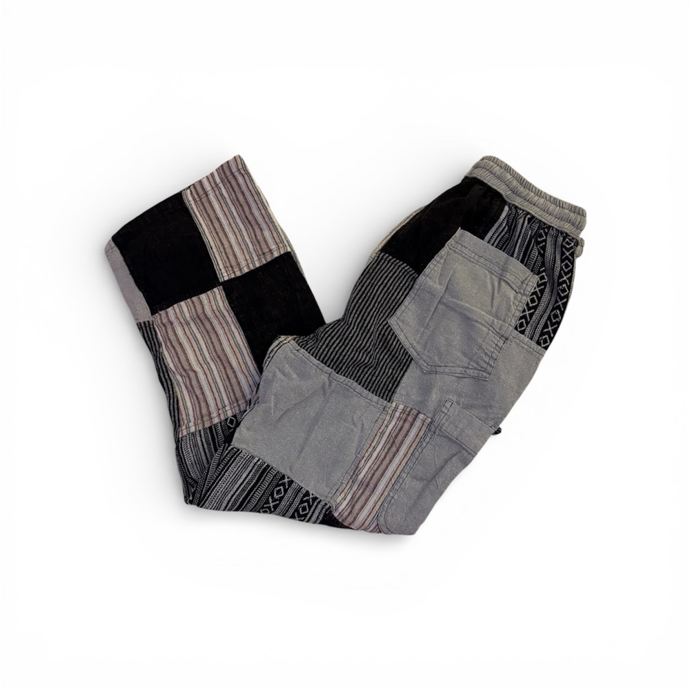 Rising International Patchwork Pants - Black and … - image 1
